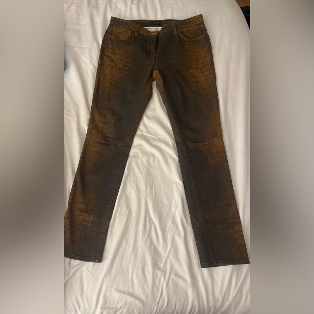 ETRO made in Italy Brown Alligator Jeans